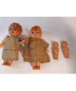 Vintage Lot of 4 Celluloid Kewpie Flapper Carnival Dolls As IS 1920&#39;s Japan - £52.40 GBP