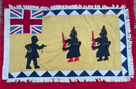 Magnificent Old Embroidered Asafo Flag With Shaman &amp; Female Soldiers ~ G... - $500.00