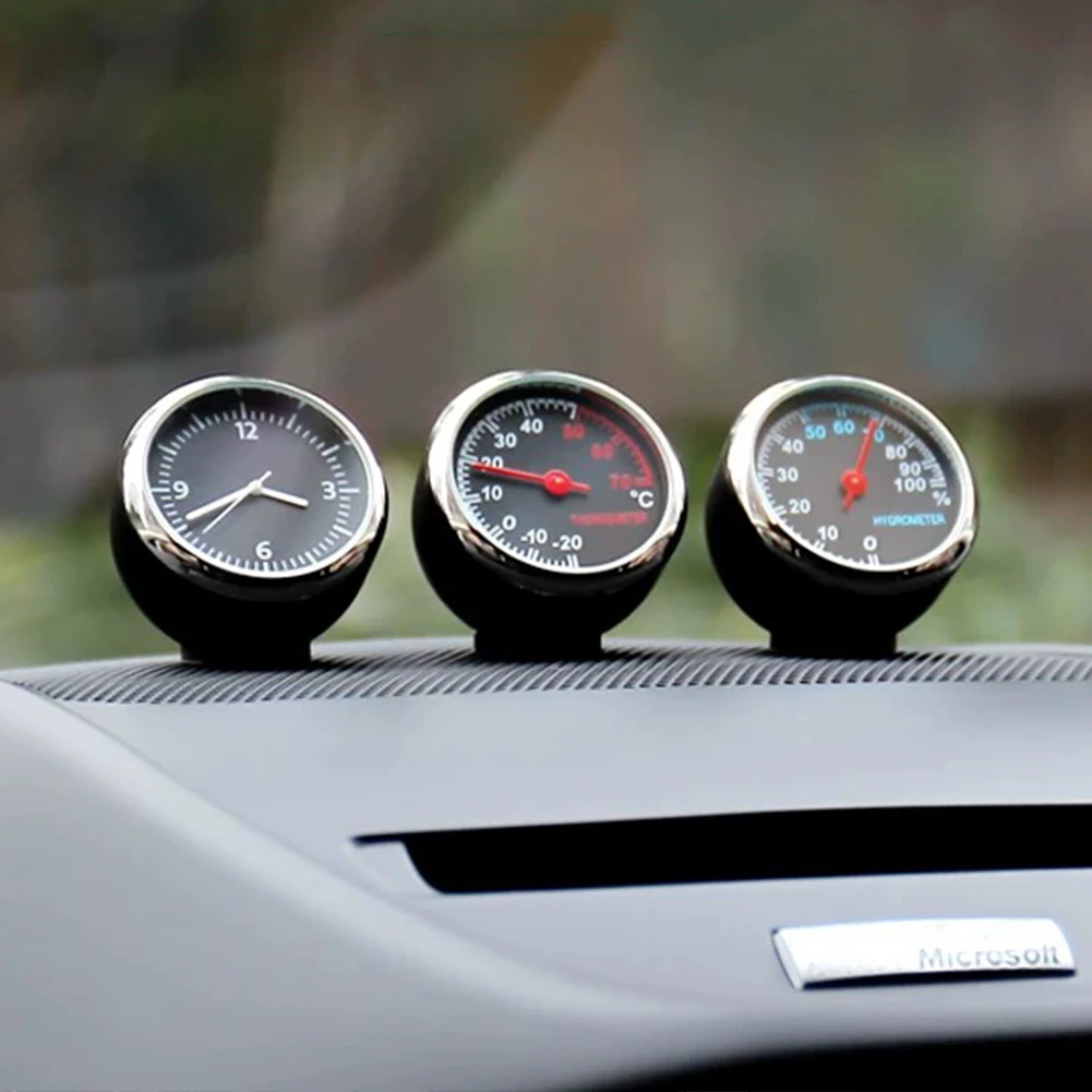Clocks 2 In 1 Function Car Thermometer Hygrometer Durable Quartz Glass Mirror - £10.96 GBP+