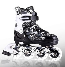 Adjustable Inline Skates Youth 10-12 Full Light Up Wheels Camo NEW IN BOX - $30.21 CAD