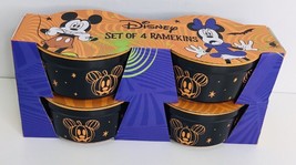 Disney Ceramic 4x2in Ramekins Halloween Mickey &amp; Minnie Mouse Set BB02B4... - $25.20