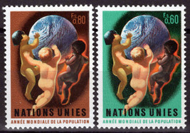 United Nations Geneva 43-44 MNH World Population Children ZAYIX 1024S0423M - $1.35