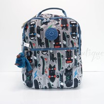 NWT Kipling KI1281 Shelden Backpack 15&quot; Laptop School Polyester Skate Print Grey - £70.34 GBP