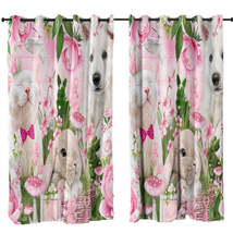 Cat Dog Bunny Pink Blossom Buddies Curtain - $56.90+