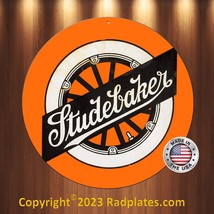 Studebaker Orange Wheel Vintage Replica Aluminum Metal Sign 12&quot; Round - £17.00 GBP