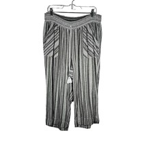 Westbound Woman Plus Linen Rayon Casual Wide Leg Beach Stripe Capris Size 3x - £19.76 GBP