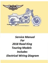 2018 Harley Davidson Road King Touring Models Service Manual  - £23.05 GBP