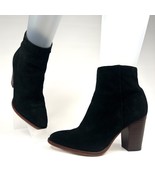 Sam Edelman Blake Sz 6 Black Suede Ankle Boot Booties Zip Stylish w Box - $24.18