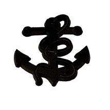 Vintage Navy United States Rope &amp; Anchor Black Fridge Magnet Military - £3.86 GBP