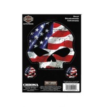 harley-davidson american flag willie g. skull logo car sticker decal made in usa - £15.14 GBP