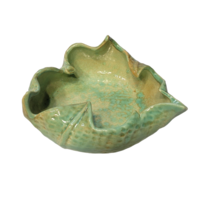 Los Angeles Potteries Ceramic Grape Leaf Bowl #206 Mid Century Dish Vintage Bowl - £30.85 GBP