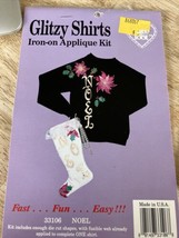 Appliqué Kit Shirt Christmas Glitzy Iron-On Holiday Noel NIP What&#39;s New ... - $14.95