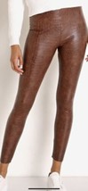 7 For All Mankind Brown Faux Leather Croc Hi Rise Skinny Size M (8-10) X 29 NWT - $123.75