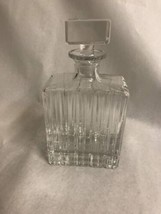 Rectangular Liquor Whiskey Decanter Crystal glass 5 1/4&quot; by 9 3/4&quot; H wit... - £23.25 GBP