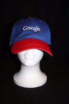 Google Mesh Blue &amp; Red Baseball Cap Hat Adult Size Adjustable Strap - £35.46 GBP