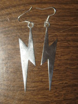 Big 70mm Large Stainless Steel Silver Color Lightning Bolt Bolts Earrings - £10.27 GBP