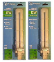 Westinghouse 37375 Replacement Twin Tube GX23 CFL Bulb, 13W, Warm White 2-PACK - £16.24 GBP