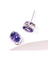 Affinity Gems Tanzanite Oval-Cut Sterling Silver Stud Earrings NIB - £124.28 GBP