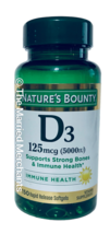 Nature's Bounty Vitamin D3 125 mcg 5000 IU 150 softgels each 7/2026 FRESH! - $13.99