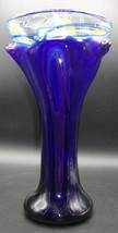 Cobalt Blue John Gerletti Hand Blown Art Glass Vase Large Signed 1983 California - £356.11 GBP