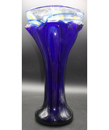 Cobalt Blue John Gerletti Hand Blown Art Glass Vase Large Signed 1983 Ca... - £350.44 GBP