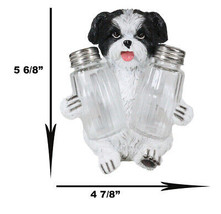 Ebros Hugging Pooch Shih Tzu Glass Salt Pepper Shakers Holder Figurine 6&quot;Tall - £20.73 GBP