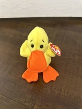 Ty Beanie Baby Quackers The Duck  Plush Stuffed Animal Toy 5 Inch PVC Pe... - $44.43