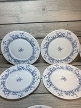 VINTAGE ARCOPAL FRANCE GLENWOOD BLUE FLOWER SALAD PLATES Set Of 4 Cottage - $29.69