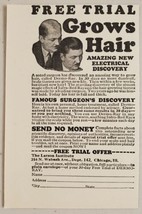 1927 Print Ad Free Trial Grows Hair Larson Institute Chicago,Illinois - £6.22 GBP