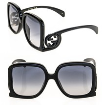 GUCCI Couture 1326 Black GG Logo 001 Fashion Runway Rectangle Sunglasses... - £292.80 GBP