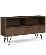 Chase Rustic Natural Aged Brown Low Bookcase - Wood Storage - $594.76 CAD