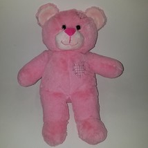 Teddy Mountain Pink Bear Plush Stuffed Animal Toy Lovey Patchwork - £11.72 GBP
