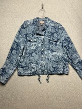 Y2k Chicos Chambray Full Zip Jacket Womens Size Xl Paisley Snap Pockets  - £25.12 GBP