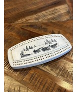 Vintage Pearlite Marblecraft Cribbage Board Dog Sled - No Pegs - $19.80