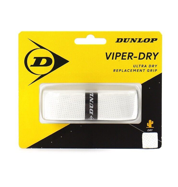Dunlop TAC Viper-Dry Cushion Overgrip Dry Feel Tennis Grip 1.8mm White 6... - $15.90