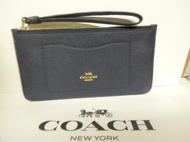 Coach F39236 Cross Grain Leather Strap Zip Top Wallet Midnight Blue NWT ... - $117.06 CAD