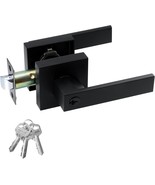 Keyed Matte Black Doorknob By Joko, Square Bedroom Door Lever,, Heavy Duty. - $54.77 CAD