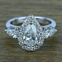 Anello di fidanzamento da donna con diamante taglio a pera da 3 ct con... - £100.12 GBP