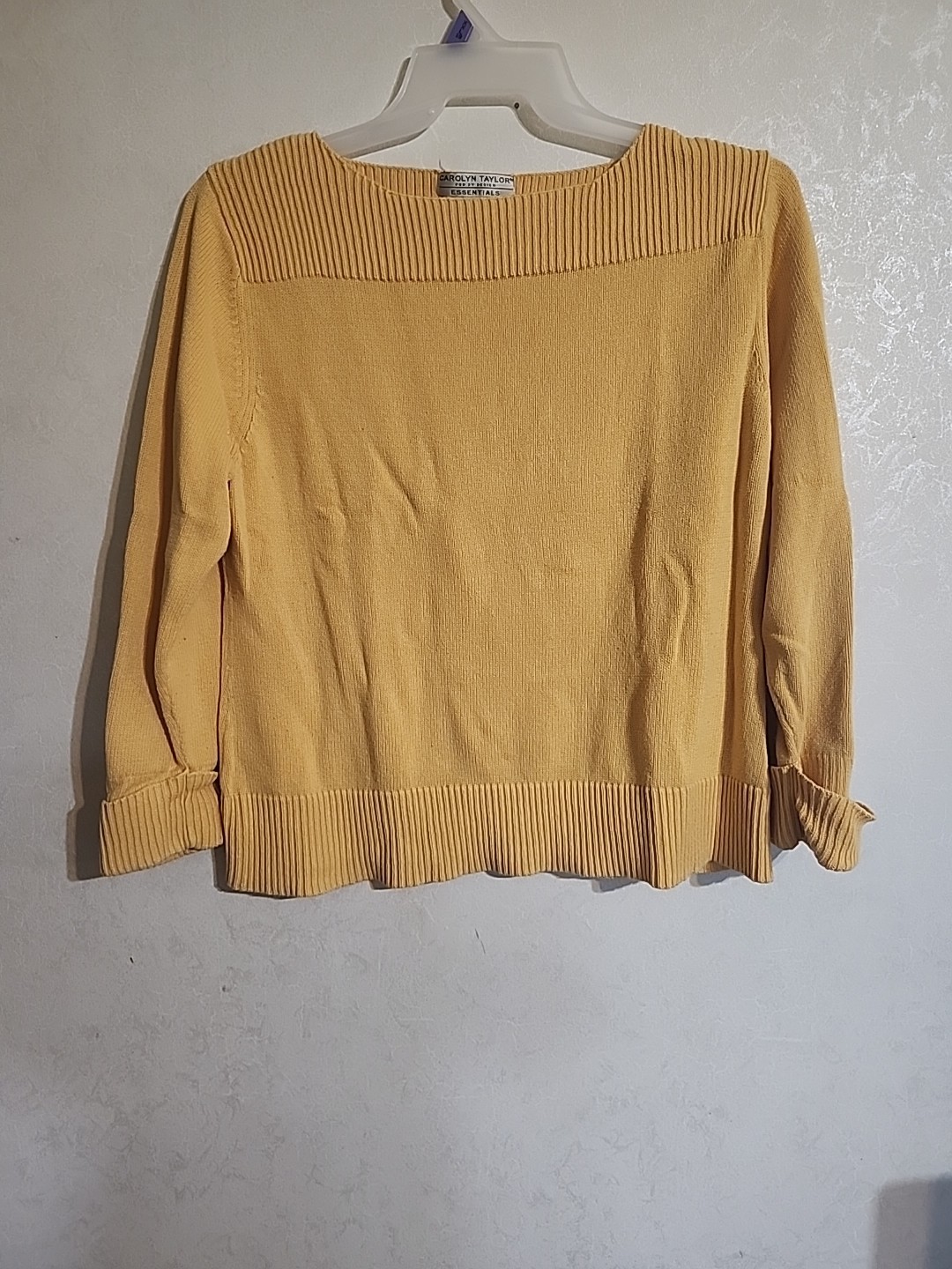 Carolyn Taylor For By Design Essentials Sweater sz XL Mustard Yellow Rol... - $18.70