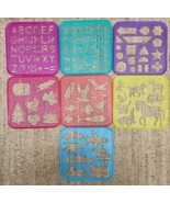 7 Vintage Tuppertoys Stencil Art Set Letters Holidays Animals Shapes - $23.94