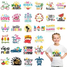 30 Sheet Summer Iron On Stickers Patches Cute Diy Htv Vinyls Colorful Vinyl Shee - £19.04 GBP