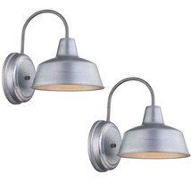 2 Pack 1-light Outdoor Barn Light with Galvanized Finish 8.35&quot;x10.65&quot;x11... - $75.28