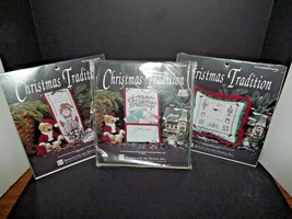 Set of 3 Christmas Tradition Embroidery Holiday Helper, Card Holder, Pillow (x) - £23.03 GBP