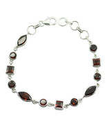 fine-looking Garnet 925 Sterling Silver Red Bracelet Natural wholesale U... - $40.58