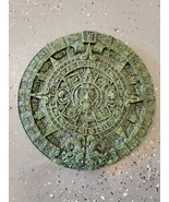 Vintage Malachite Composite Mayan Calendar Medallion Aztec Wall Art Plaq... - £155.75 GBP