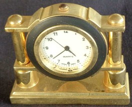 Cute Little Metal Miniature Mantel Clock – Polished Gold Finish – NEEDS BATTERY - £15.56 GBP