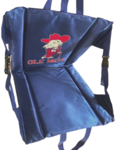 Colonel Reb Ole Miss Rebels Blue Vintage Logo SEC Stadium Seat Chair Red NCAA - £34.87 GBP