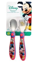 Tomy Disney Mickey Mouse Fork and Spoon Set, 9M+, BPA Free, Stainless Steel - £9.53 GBP