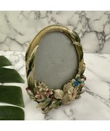 Ashleigh Manor Enamel Picture Frame Vintage Y2k Oval Iris Floral Rhinest... - $29.69