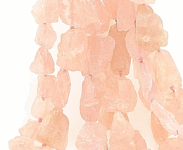 3X Beads Rose Quartz Rough Nugget 15 inch strands 15-25mm Unconditional Love - £15.21 GBP